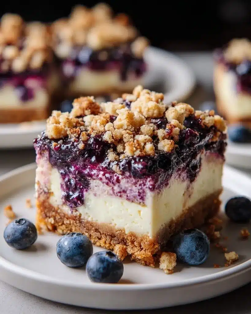 Blueberry Crisp Cheesecake Bars Recipe
