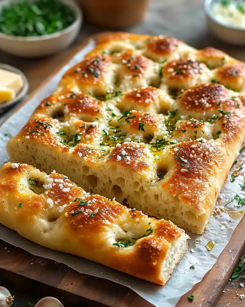 Garlic Parmesan Focaccia Bread – A Savory Homemade Favorite Recipe