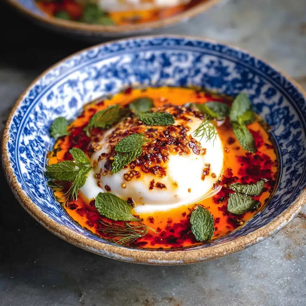 Cilbir: Turkish Eggs in Garlicky Yogurt Sauce Recipe 5 Cilbir: Turkish Eggs in Garlicky Yogurt Sauce Recipe - Recipe Image