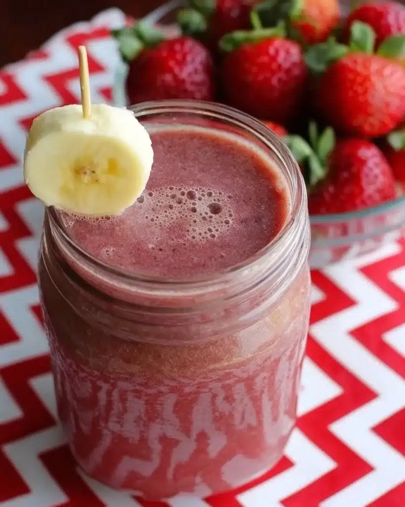 Creamy Banana Strawberry Split Smoothie Recipe