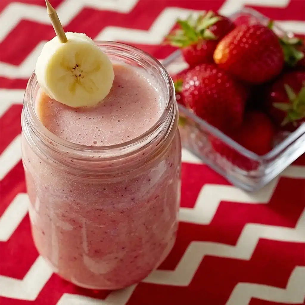 Creamy Banana Strawberry Split Smoothie Recipe - Recipe Image