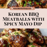 Korean BBQ Meatballs with Spicy Mayo Dip Recipe