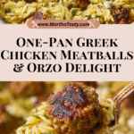 One-Pan Greek Chicken Meatballs and Lemon Orzo Recipe