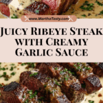 JUICY STEAK WITH CREAMY GARLIC SAUCE Recipe
