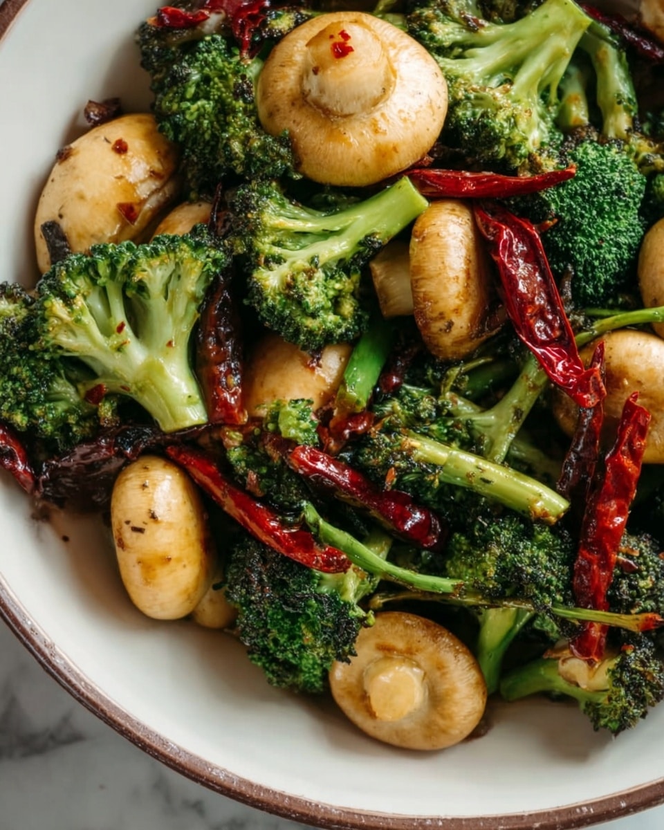 The image shows a white marbled surface with several white bowls and a measuring cup arranged neatly. In the top left is a white bowl filled with fresh green broccoli florets, placed next to a small white bowl of grated parmesan cheese, a small white bowl of mixed red spices, and a few green basil leaves. A clear measuring cup filled with yellow liquid sits below these. At the bottom left is a white bowl filled with sun-dried tomatoes, next to two small white bowls containing chopped red onions and minced garlic. A woman's hand holds a broccoli floret near the center of the image. photo taken with an iphone --ar 4:5 --v 7