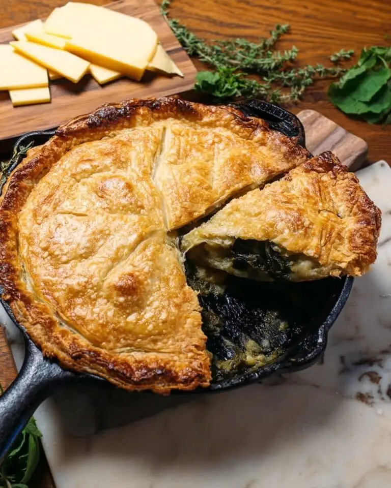 Simple Skillet Spinach and Cheese Pie Recipe