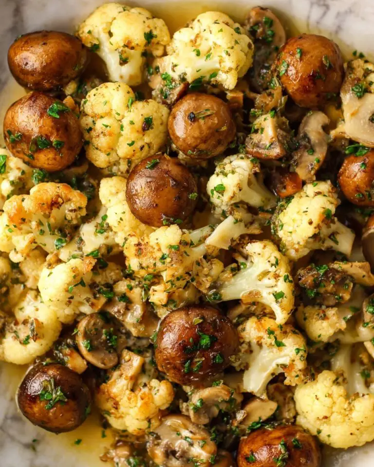 Garlic Butter Mushrooms and Cauliflower Recipe