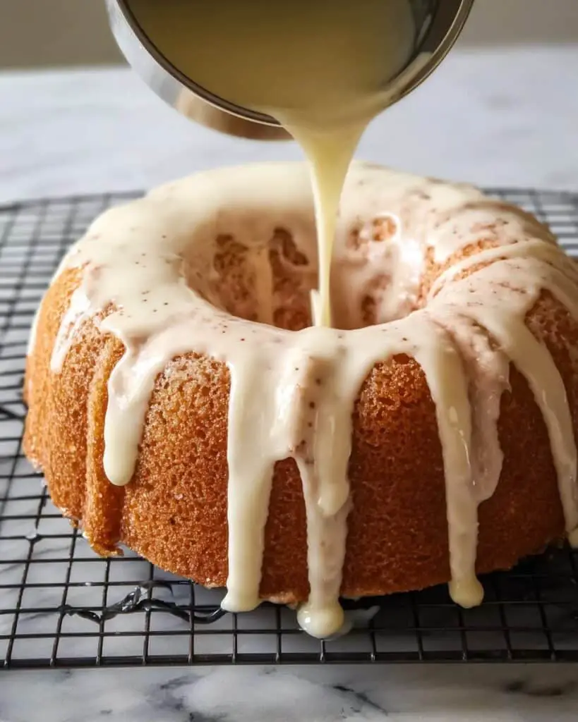 Banana Cinnamon Roll Pound Cake with Cream Cheese Frosting Recipe