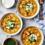 Hearty Creamy Corn Chowder with Potatoes and Roasted Red Pepper Recipe