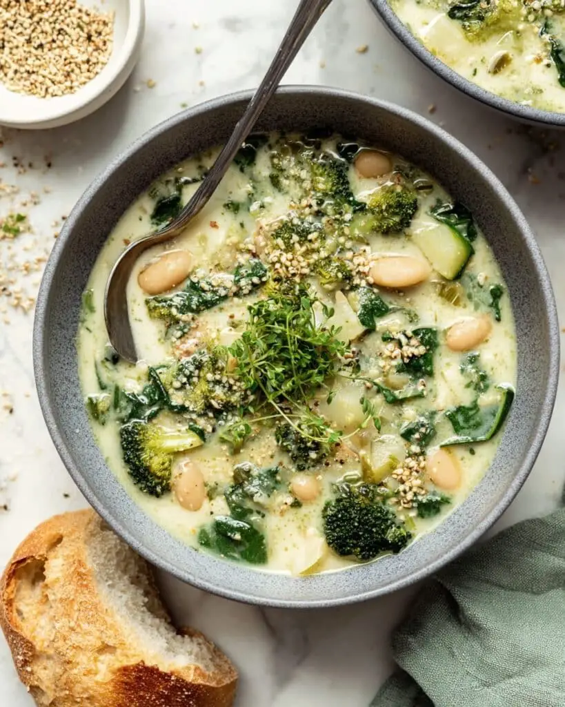 Creamy White Bean Soup with Spinach Recipe