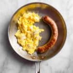 Pancake Tacos with Scrambled Eggs, Sausages, and Maple Syrup Recipe