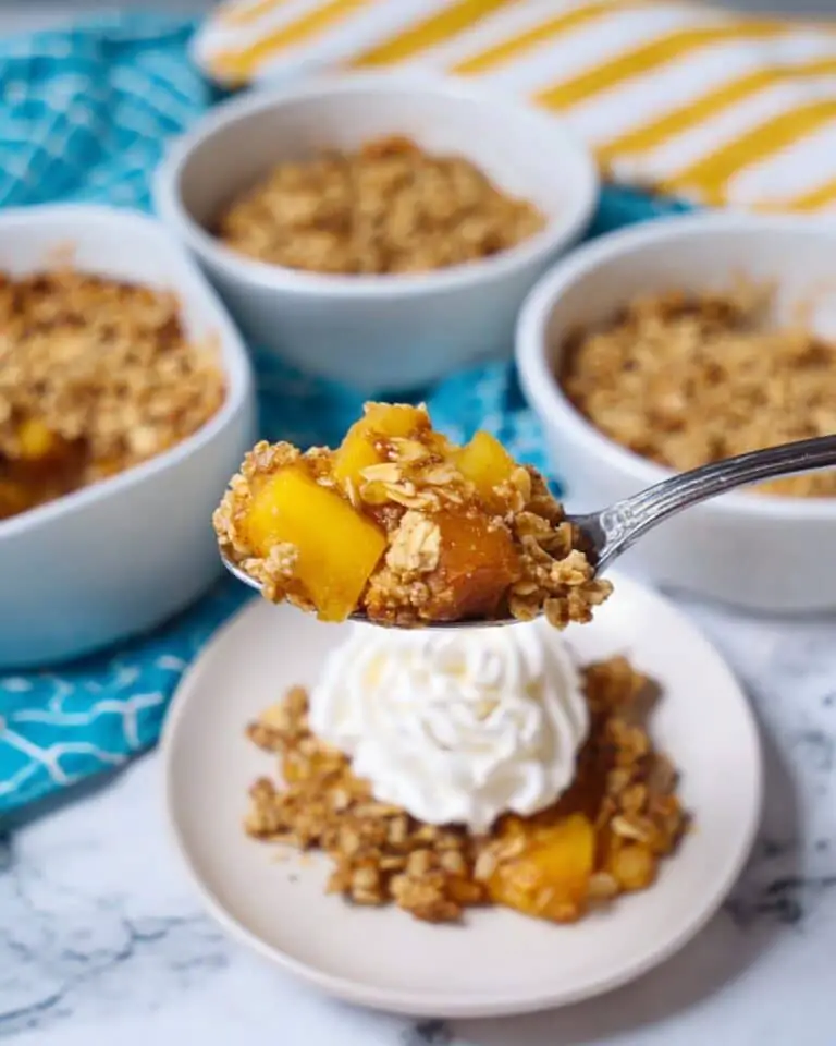 Air Fryer Peach Crisp with Oats Recipe