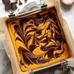 Pumpkin Swirl Brownies with Cream Cheese and Chocolate Chips Recipe