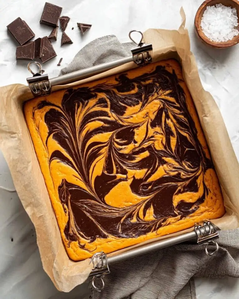 Pumpkin Swirl Brownies with Cream Cheese and Chocolate Chips Recipe