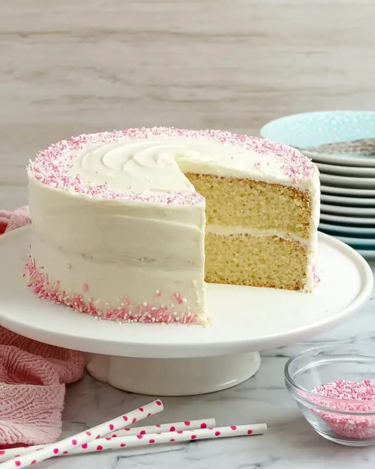 Vanilla Cake with Whipped Cream Cheese Frosting Recipe
