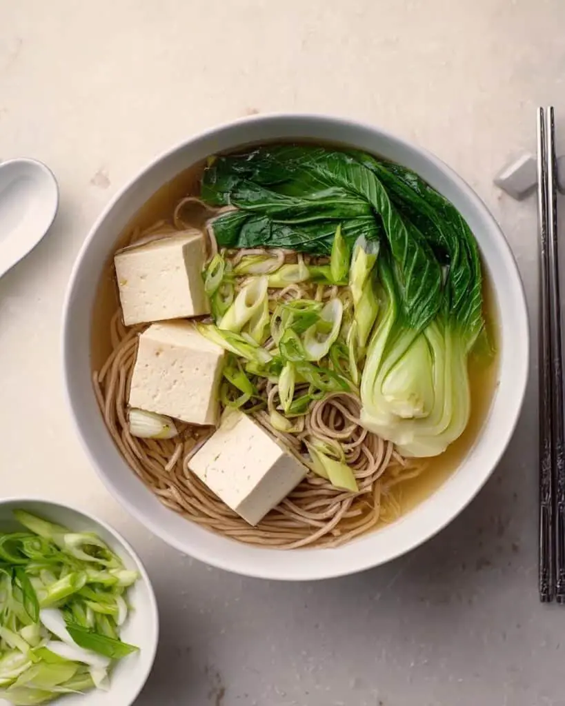 Sesame Soba Noodle Soup with Tofu and Bok Choy Recipe