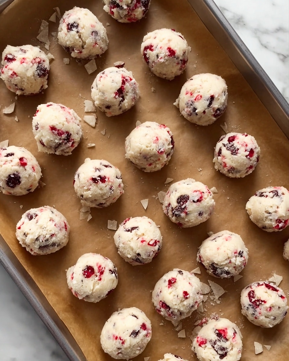 A white round plate holds three small white bowls, each filled with round chocolate treats. The treats have two main looks: some are covered in dark brown chocolate with light pink zigzag lines on top, and others are covered in light pink coating with dark brown swirl lines. Around the plate, more of these round treats are scattered; some sit in white paper cases, while others rest directly on a white marbled surface. A white cloth with small black and red dots is partially visible beneath the plate. The overall look is neat and colorful with soft pastel pink and rich chocolate brown colors photo taken with an iphone --ar 4:5 --v 7