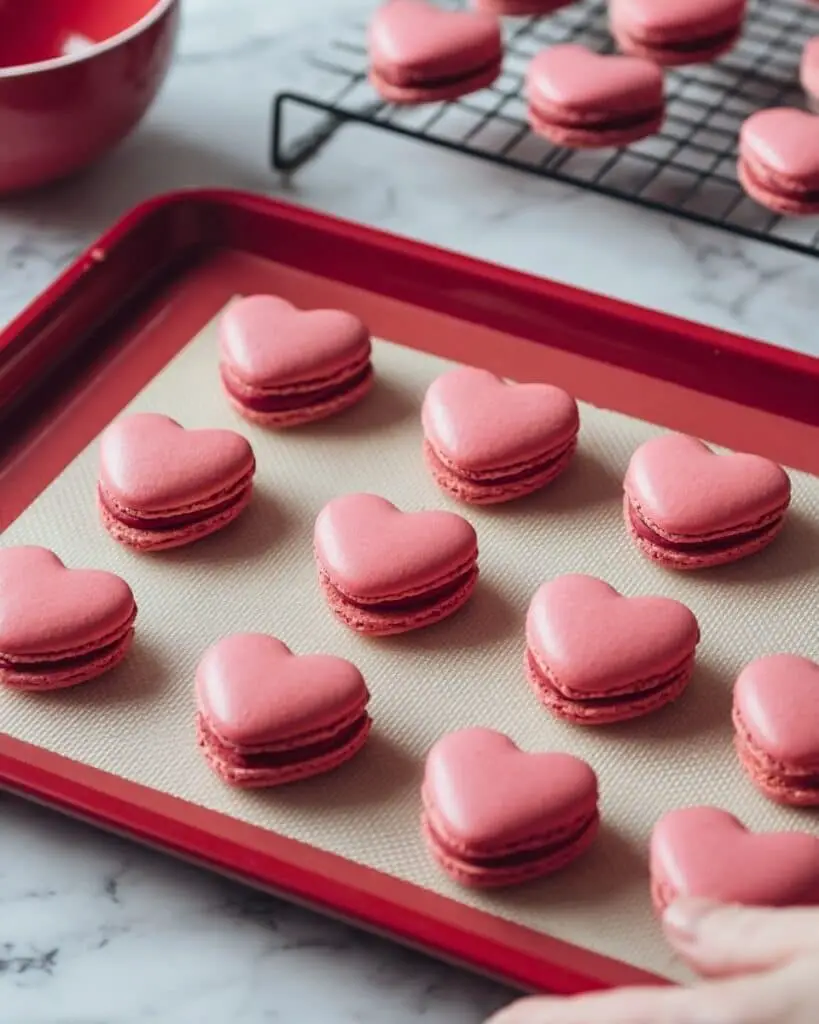Heart-Shaped Macarons with Vanilla Buttercream Filling Recipe