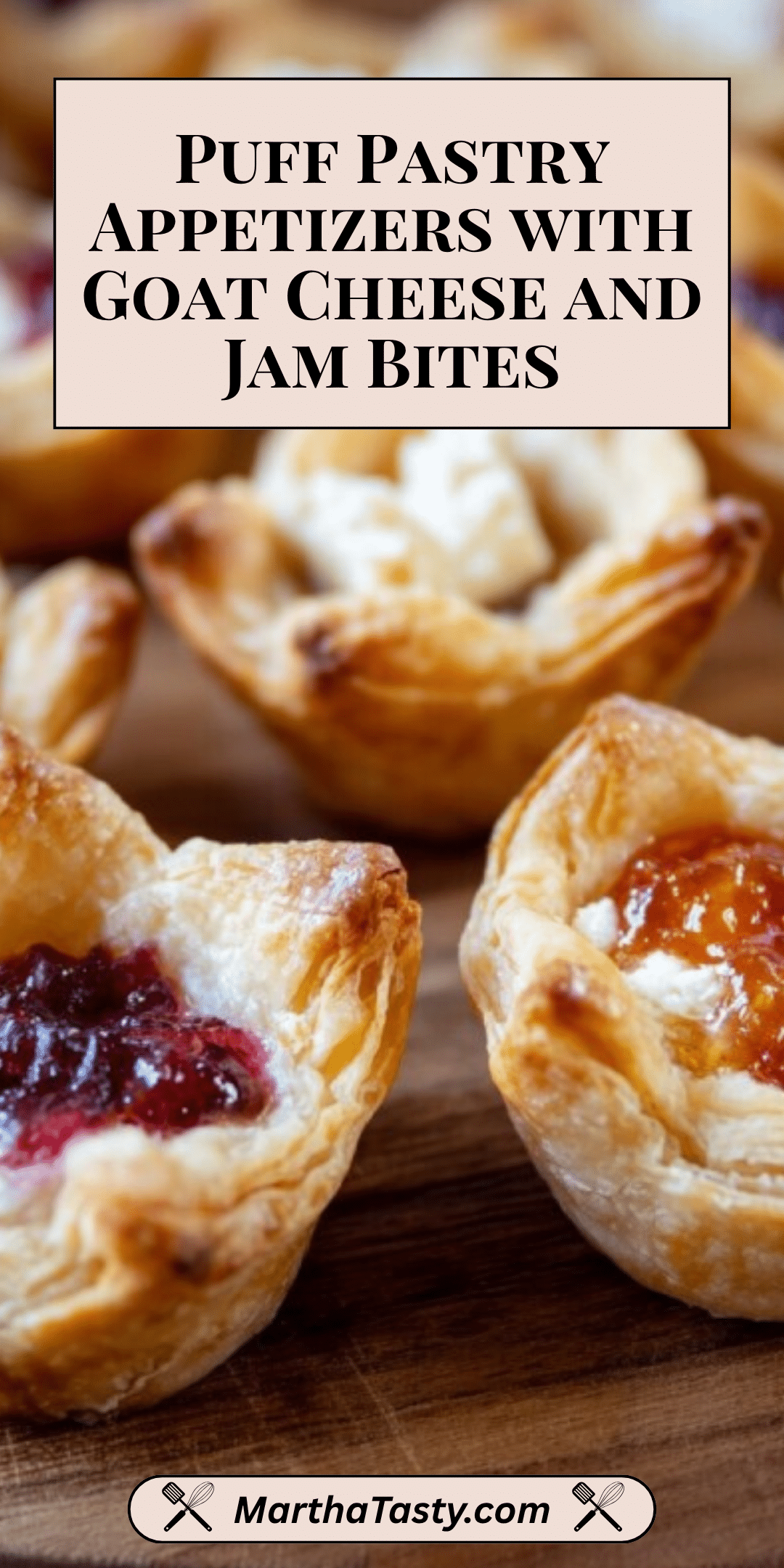 Puff Pastry Appetizers with Goat Cheese and Jam – Delicious & Easy
