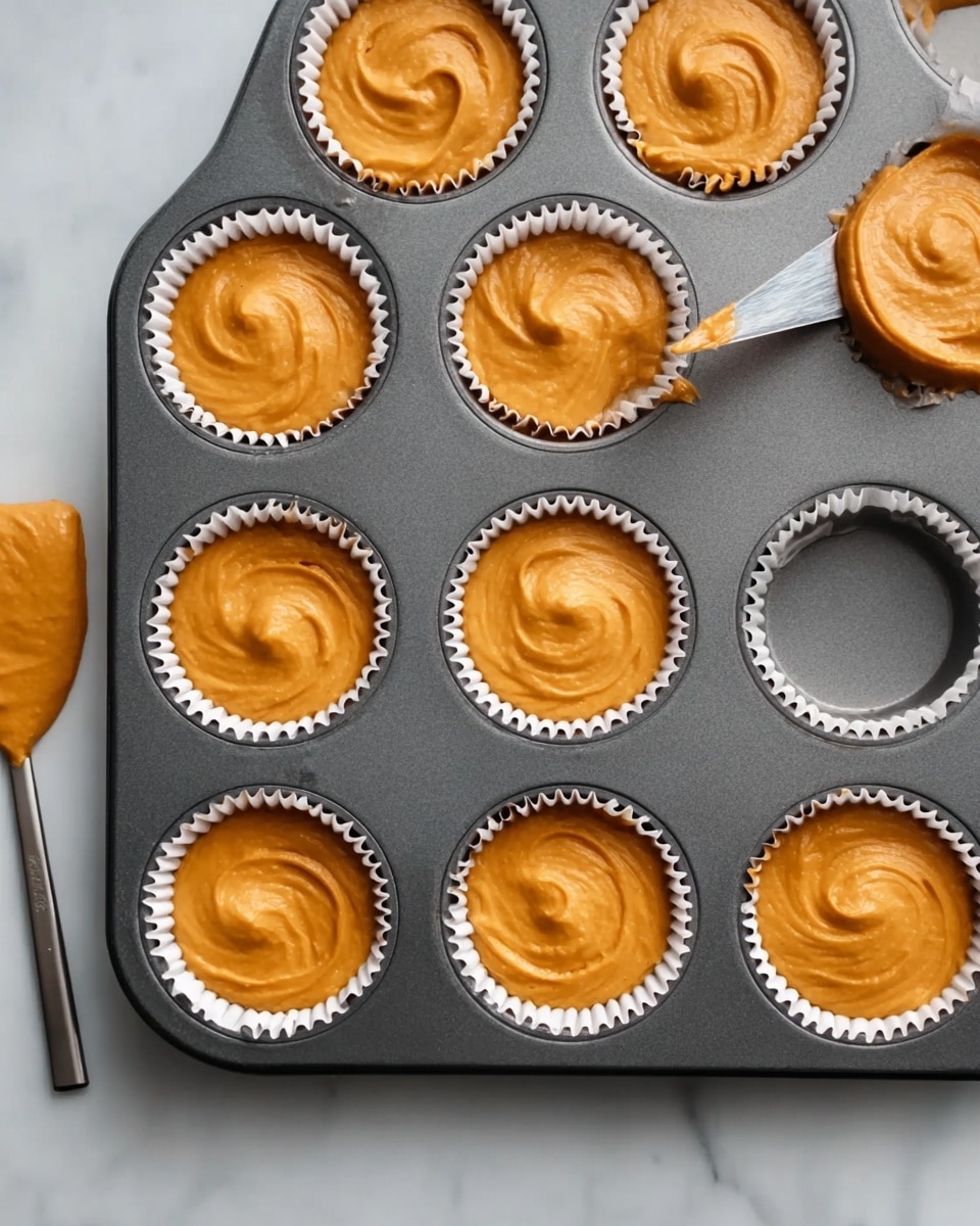 A close-up of a cupcake with one bite taken out, showing the soft, moist orange-colored cake inside. The cupcake is in a white paper liner, which is peeled back around the base, resting on a light blue plate set on a white marbled surface. On top of the cupcake is a swirl of creamy pale yellow frosting with a smooth, slightly textured surface and a pointed peak. The background is softly blurred with another similar cupcake faintly visible. photo taken with an iphone --ar 4:5 --v 7