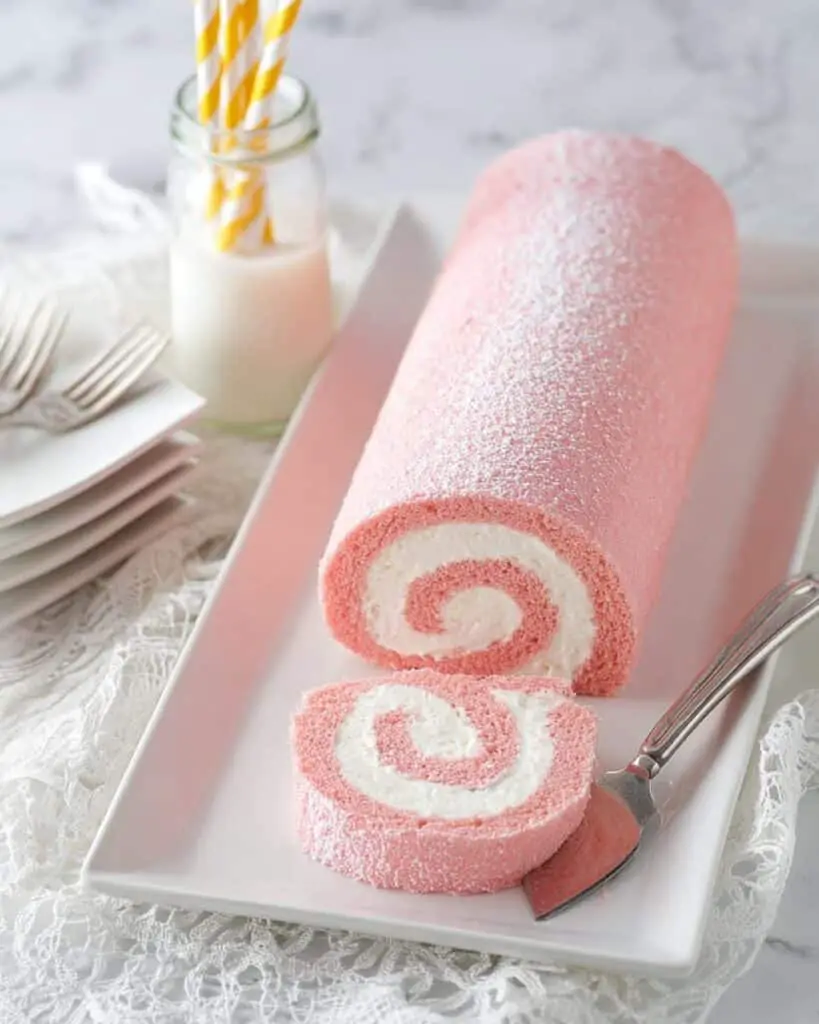 Pink Velvet Swiss Roll Recipe