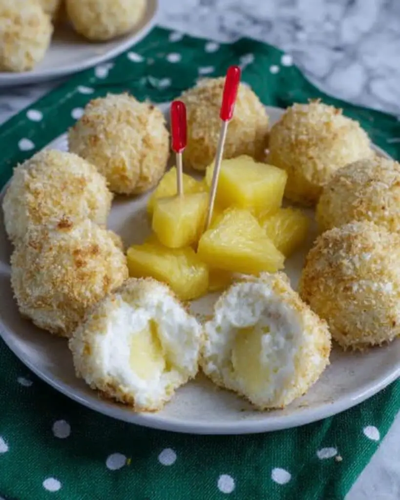 No-Bake Pineapple Balls with Coconut and Graham Cracker Coating Recipe