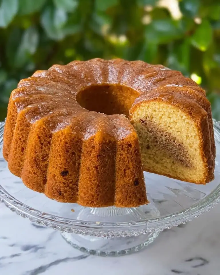Sweet Potato Pecan Pound Cake with Caramel Glaze Recipe
