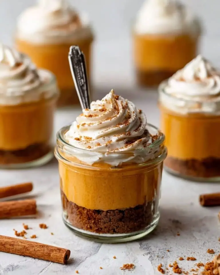 No-Bake Pumpkin Pie in a Jar: Fall Spiced Parfaits with Cookie Crust and Whipped Cream Recipe