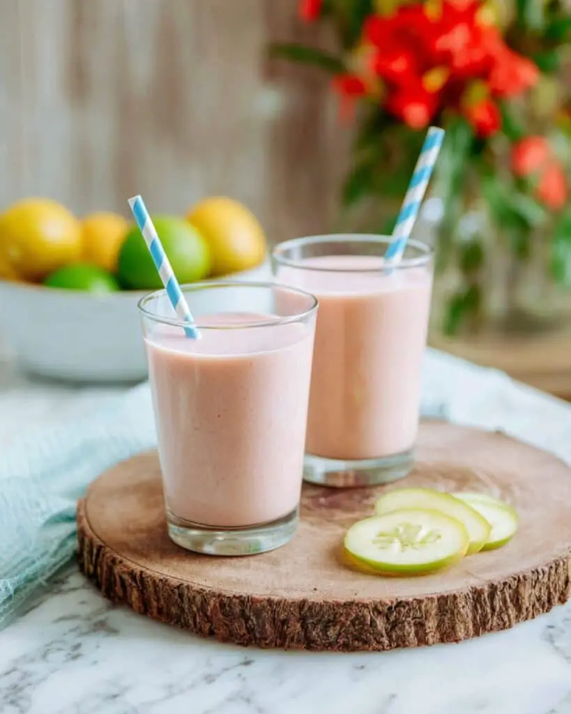 Guava Pineapple Strawberry Coconut Milk Smoothie Recipe
