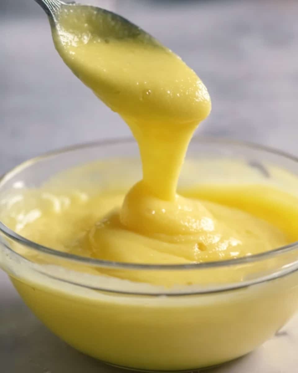The image shows a pie in a shiny silver pie tin with a thick, creamy white topping that looks fluffy and light, with small golden crumbs sprinkled on top. There is a shiny metal ice cream scoop holding a portion of the pie, showing multiple layers: a crumbly light brown crust at the bottom, a pale creamy middle layer, and the thick white whipped topping on top. The surface under the pie is a white marbled texture with a cloth partially visible under the pie tin. The photo taken with an iphone --ar 4:5 --v 7