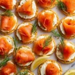 Blini with Smoked Salmon and Dill Crème Fraîche Recipe