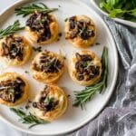 Cheesy Mushroom Tartlets with Caramelized Onions Recipe