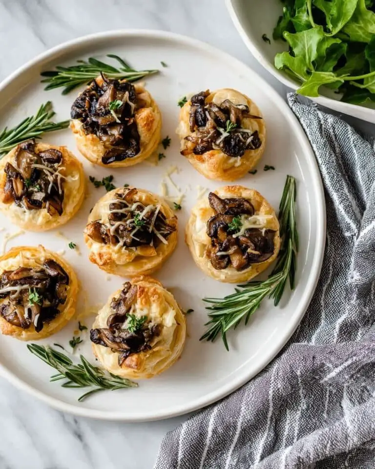 Cheesy Mushroom Tartlets with Caramelized Onions Recipe
