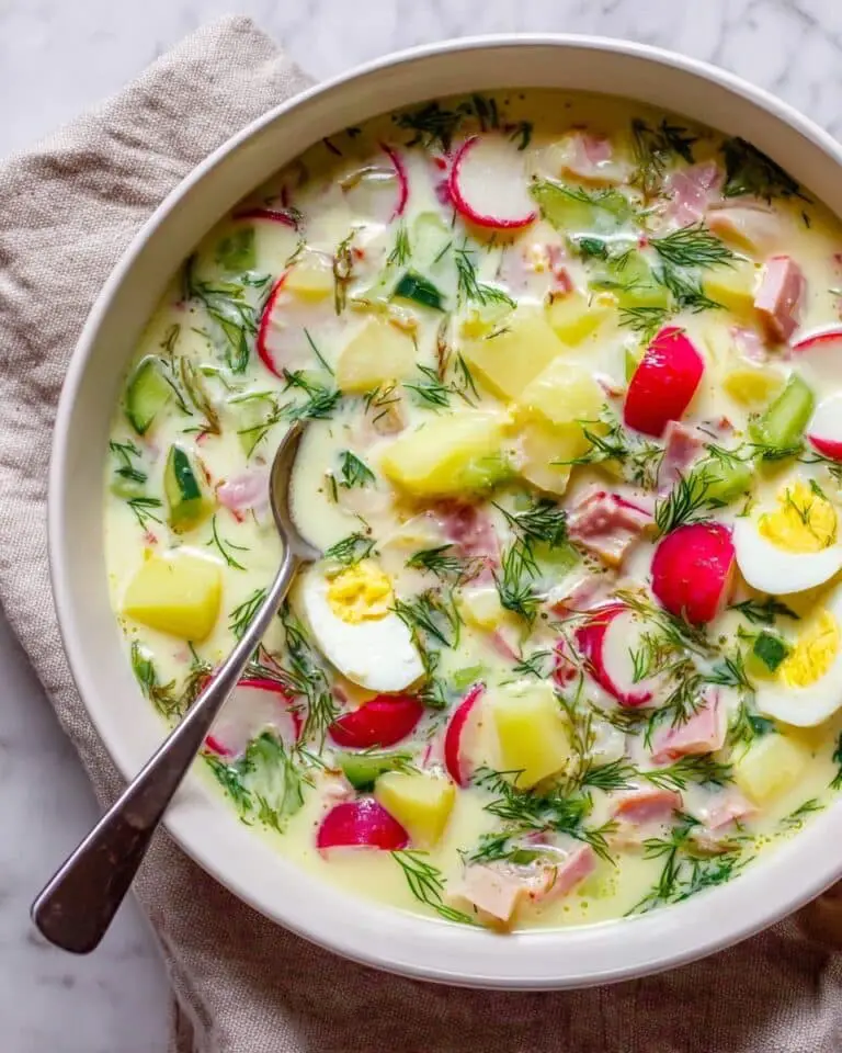 Okroshka (Cold Summer Ukrainian Soup with Vegetables, Eggs, and Cooked Meat) Recipe