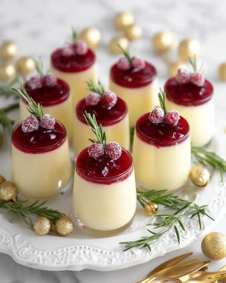 Eggnog Panna Cotta with Spiked Cranberry Sauce Recipe