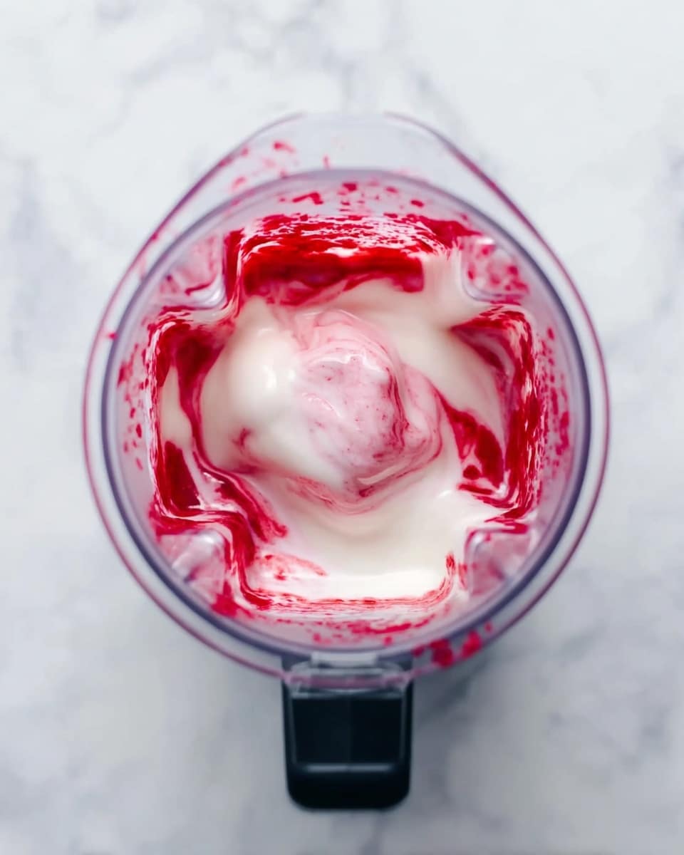 A tall glass filled with a thick, light pink milkshake spilling slightly over the rim with drips down the sides. On top, there is a big layer of white whipped cream, decorated with pink syrup drizzled over it. Various colorful candies sit on the whipped cream, including pastel marshmallows in green, yellow, and pink, small red and pink round sweets, and a large twisted rainbow candy stick leaning at an angle. A pink and white striped straw is placed behind the whipped cream. The background is soft peach, and the glass sits on a white marbled surface with scattered small pastel candy pieces around, photo taken with an iphone --ar 4:5 --v 7