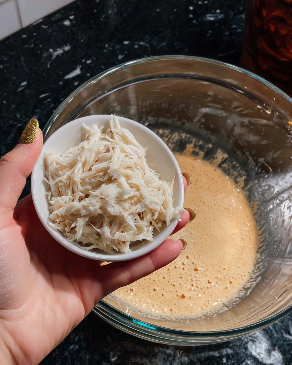 Small white pastry cups with ruffled edges, each filled with a creamy mixture that looks slightly textured and light beige in color, with small bits of white shredded cheese and green pieces visible on top. The cups are arranged closely together on a dark baking tray with subtle ridges, showing the crispy, golden-brown edges of the pastry. The filling appears soft and slightly uneven, giving a homemade look. photo taken with an iphone --ar 4:5 --v 7