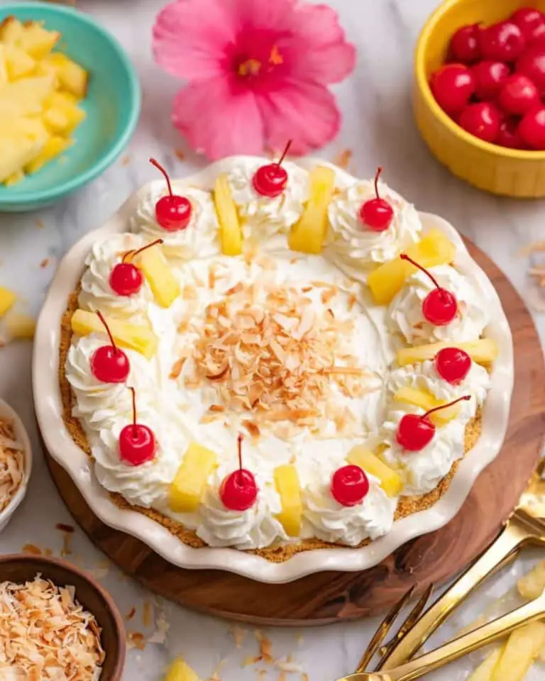 No Bake Pina Colada Pie Recipe