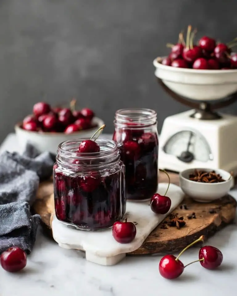 Cherries in Spiced Port Syrup Recipe