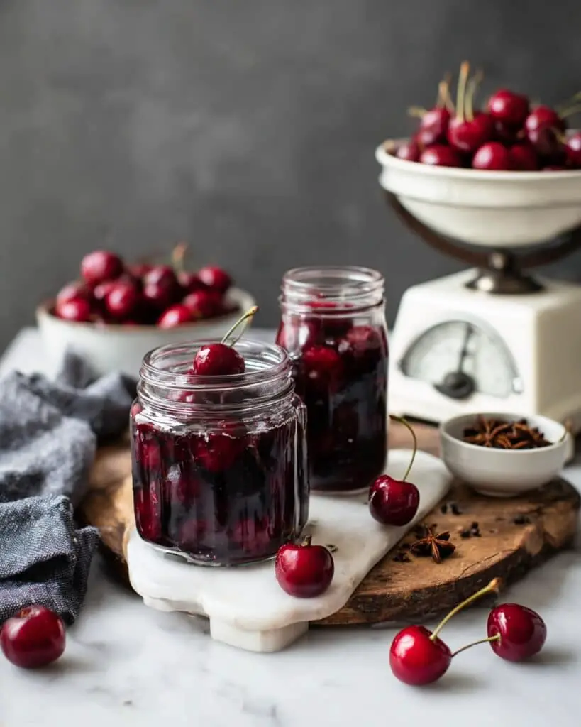 Cherries in Spiced Port Syrup Recipe