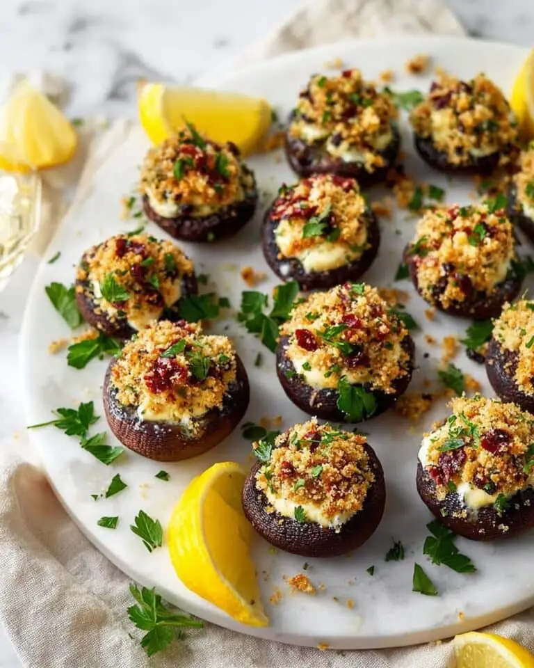 Crispy Herb and Sun-Dried Tomato Stuffed Mushrooms Recipe