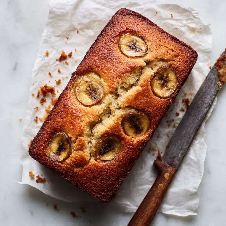 Moist Homemade Banana Bread with Maple Mascarpone and Sliced Bananas Recipe