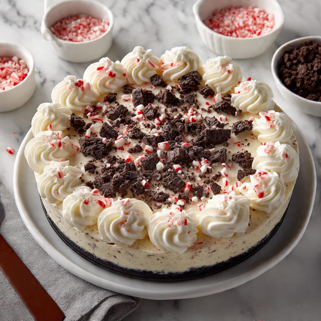 No Bake Peppermint Oreo Cheesecake Recipe