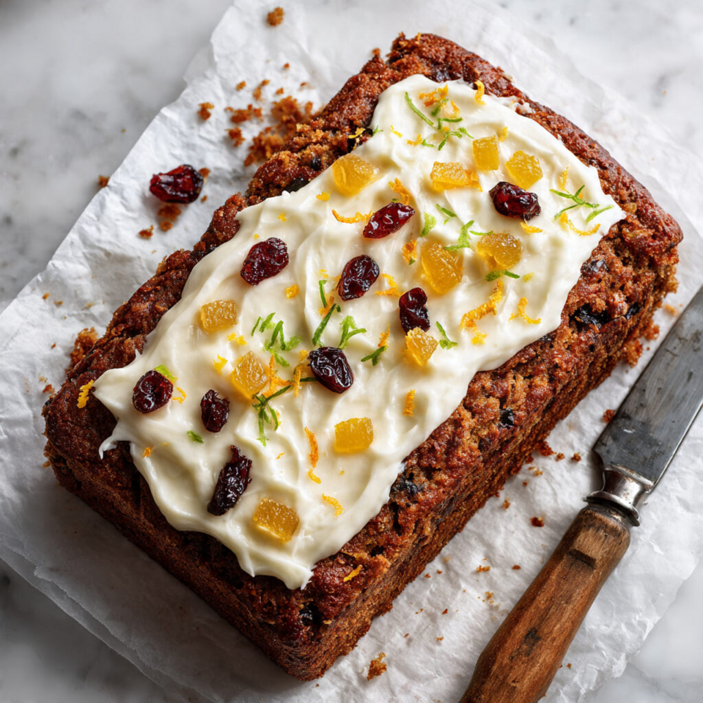 Gingerbread Loaf with Cream Cheese Frosting and Candied Ginger Recipe