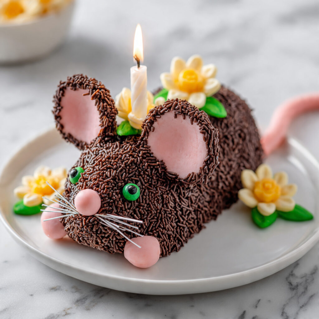 Chocolate-Covered Rat Cake with Marzipan Details Recipe
