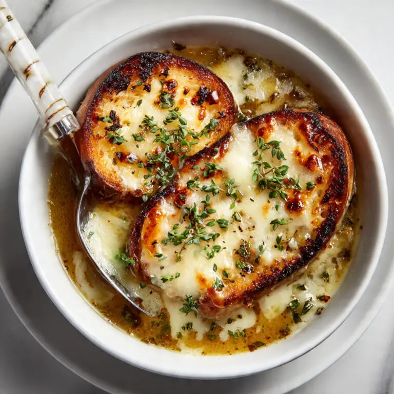 French Onion Soup with Melty Gruyère and Caramelized Onions Recipe