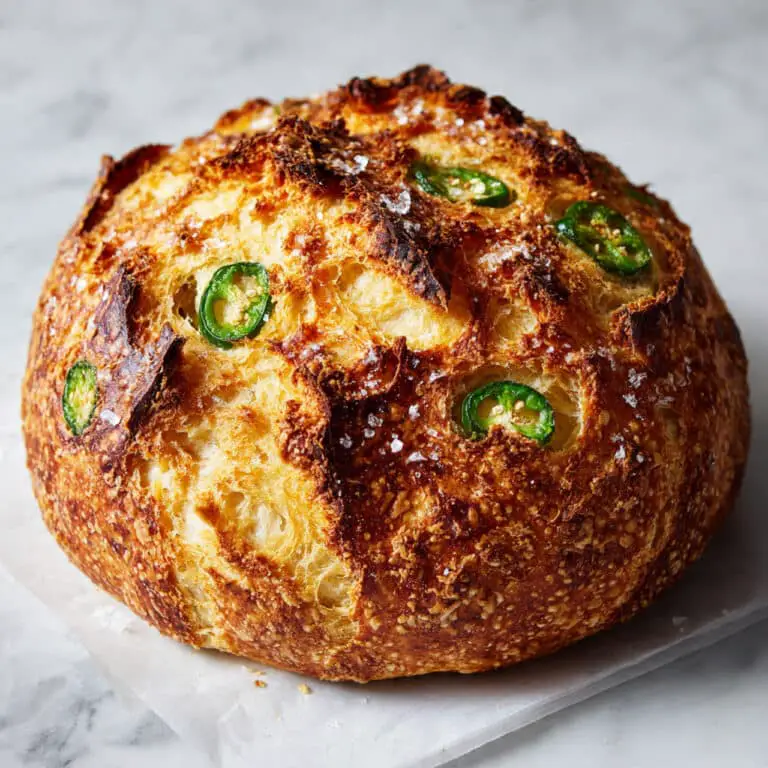 No Knead Jalapeño Cheddar Bread Recipe
