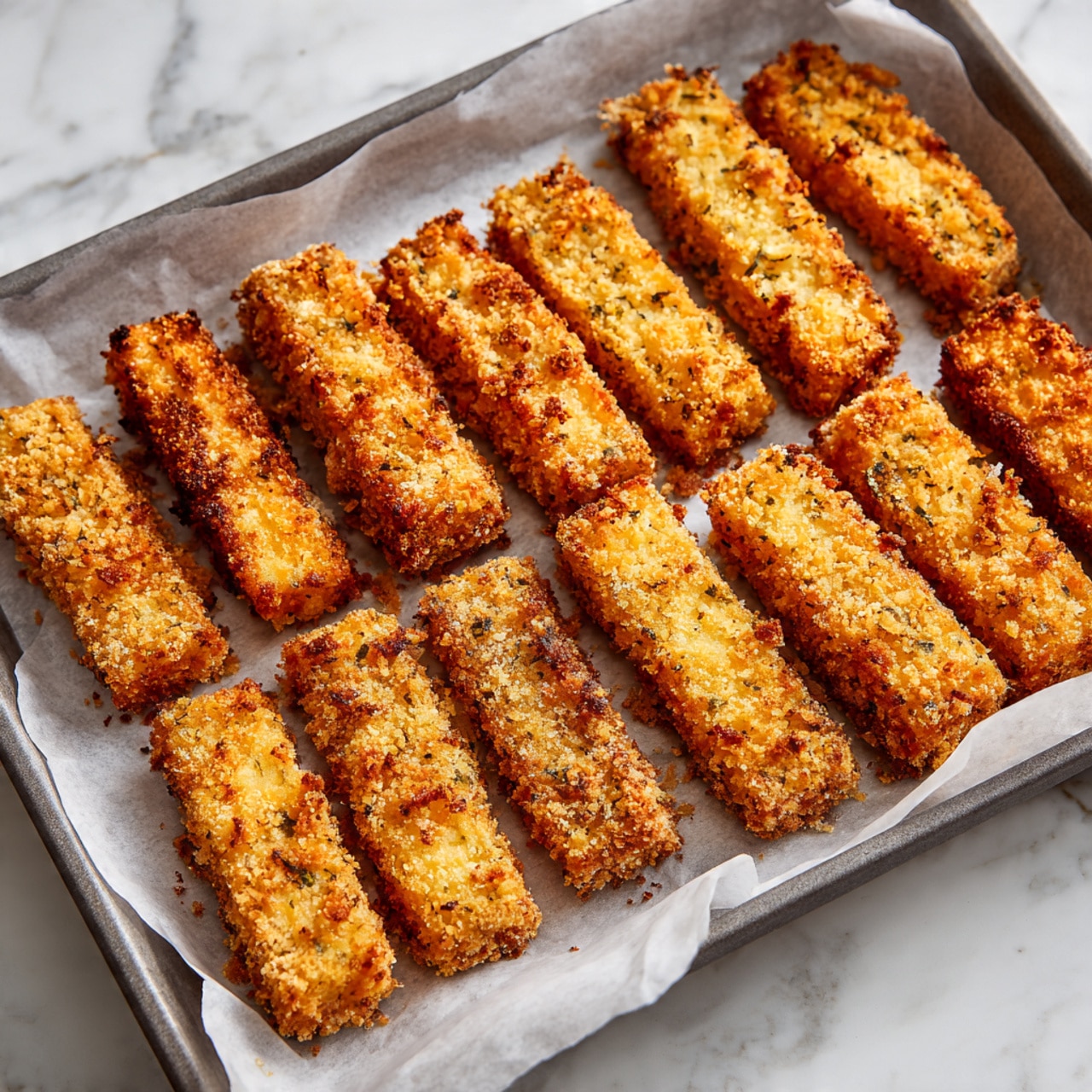 A white rectangular plate with a green floral border filled with several golden-brown fried churros, some dusted lightly with sugar. The churros are arranged in a loose pile mostly on the right side of the plate, with rich dark chocolate sauce drizzled over them. On the left side of the plate, there is a small mound of thick, creamy white dipping sauce with smooth swirls on the surface. The plate rests on a white marbled surface. photo taken with an iphone --ar 4:5 --v 7