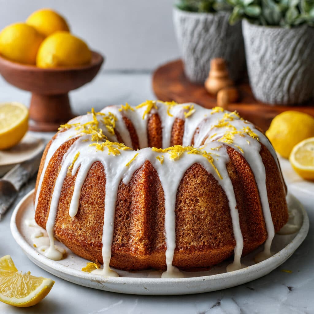 Lemon Bundt Cake with Lemon Glaze and Syrup Recipe