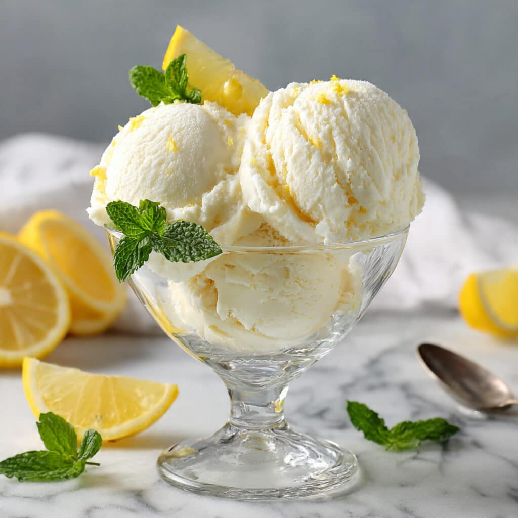 Homemade No Churn Lemon Ice Cream Recipe